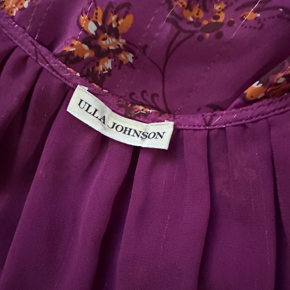 ULLA JOHNSON Ciel Floral Print Silk Blend dress - Picture 8 of 10
